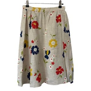 RARE VINTAGE Handmade ‘70s Pleated Floral Midi Skirt